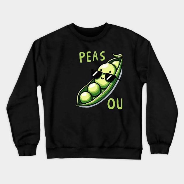 Happy Peas out Peace out Crewneck Sweatshirt by DoodleDashDesigns